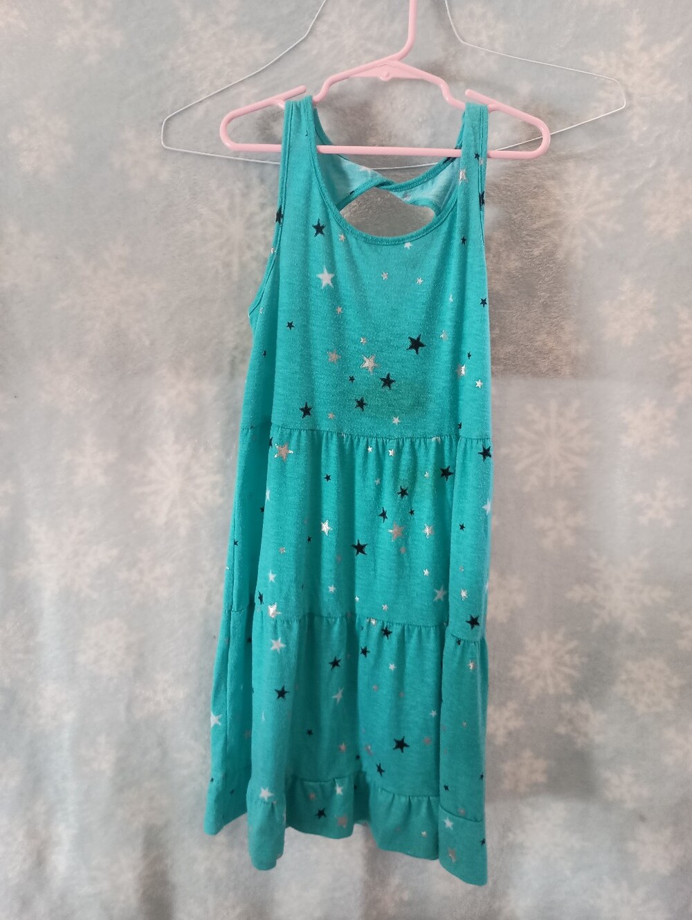 Girl's Teal Star Sundress Size 7/8